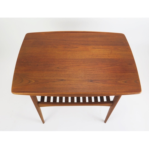 1003 - A Tove and Edvard Kindt Larsen Teak Side Table with magazine rack below, designed for France & Son, ... 