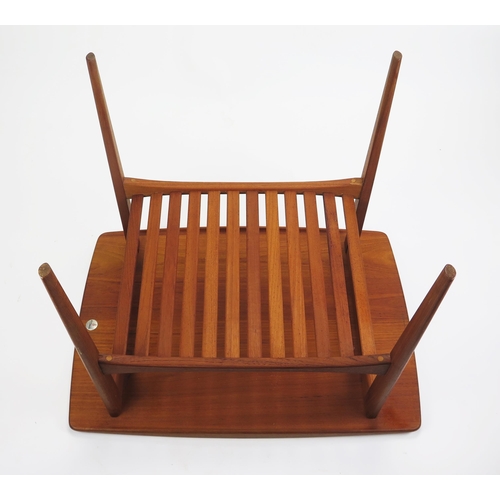 1003 - A Tove and Edvard Kindt Larsen Teak Side Table with magazine rack below, designed for France & Son, ... 