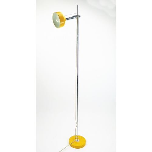 1005 - A 1970's Chrome and Yellow Adjustable Standard Spotlight, unmarked, 146cm high

Provenance _ see lot... 