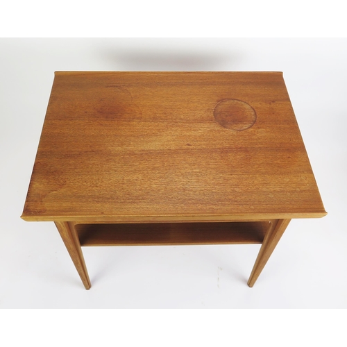 1010 - Finn Juhl for France & Son Danish Teak Coffee Table with magazine rack below and on sculpted legs, f... 