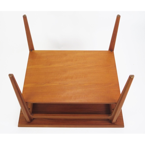 1010 - Finn Juhl for France & Son Danish Teak Coffee Table with magazine rack below and on sculpted legs, f... 