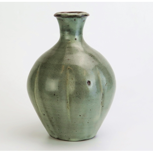 1014 - DAVID LEACH (1911-2005) for Lowerdown Pottery Vase in a stone grey glaze, the widest part decorated ... 