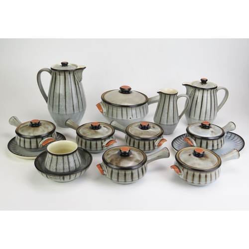 1020 - Denby Studio Stoneware Part Coffee Service including Coffee Pot, Hot Water Jug, milk jug, sugar bowl... 