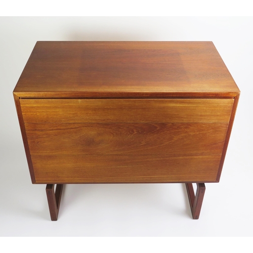 1021 - Arne Hovmand Olsen for Mogens Kold Danish Teak Chest of Three Drawers with inset MK Craftsmanship ro... 