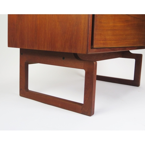 1021 - Arne Hovmand Olsen for Mogens Kold Danish Teak Chest of Three Drawers with inset MK Craftsmanship ro... 