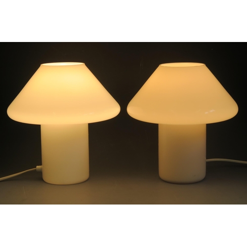 1024 - A Pair of Hala Zeist Mushroom Lamps in opaque white glass, 24cm, c. 1990's

Provenance _ see lot 100... 