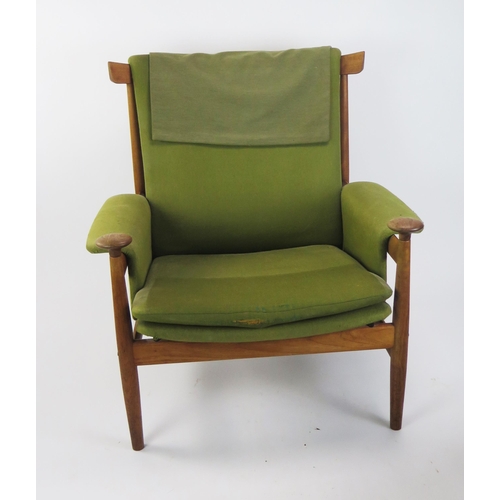 1027 - A Finn Juhl 152 'Bwana' Danish Teak Lounge Chair with Matching Foot Stool designed for French & Sons... 