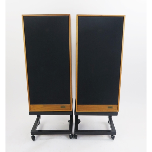 1035 - A Pair of Spendor SP1 Teak Cased Stereo Speakers on original stands, serial no. 008690