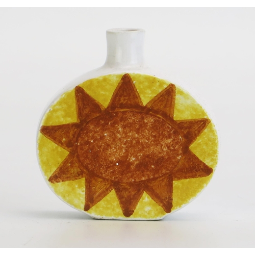 1038 - Rare and Early Troika Perfume Bottle of Ovoid Form decorated with orange star with yellow background... 