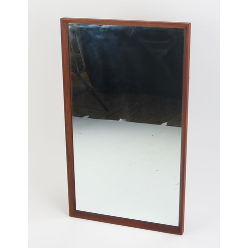 1046 - A Rowley Teak Framed Wall Mirror, 63x38cm