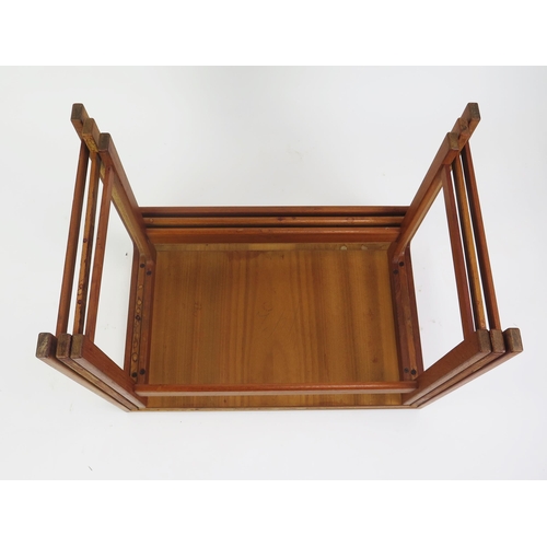 1051 - A 1960's Danish Teak Nest of Three Tables, MADE IN DENMARK stamped mark to the smallest, largest 60(... 