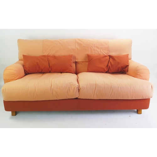 1059 - A 1990's Ligne Roset Jean Charles de Castelbajac Four Piece Suite including an upholstered footstool... 