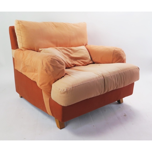 1059 - A 1990's Ligne Roset Jean Charles de Castelbajac Four Piece Suite including an upholstered footstool... 