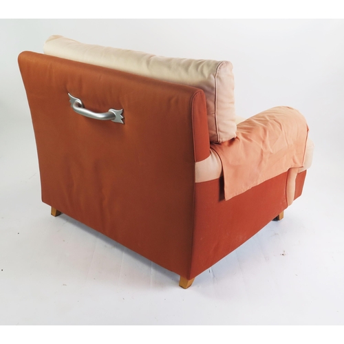 1059 - A 1990's Ligne Roset Jean Charles de Castelbajac Four Piece Suite including an upholstered footstool... 