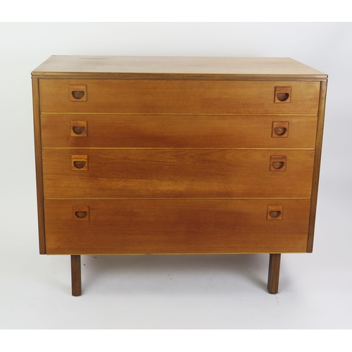 1061 - An Alfred Cox Teak Chest of Four Drawers, 1960's, 84(w)x44(d)x72(h)cm

Provenance _ see lot 1001