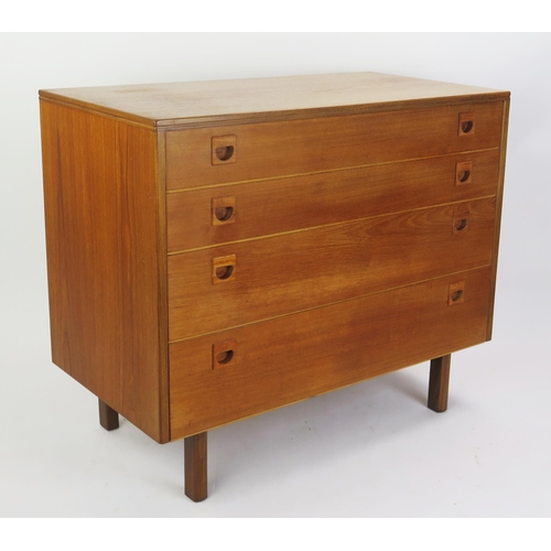 1061 - An Alfred Cox Teak Chest of Four Drawers, 1960's, 84(w)x44(d)x72(h)cm

Provenance _ see lot 1001