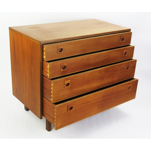 1061 - An Alfred Cox Teak Chest of Four Drawers, 1960's, 84(w)x44(d)x72(h)cm

Provenance _ see lot 1001