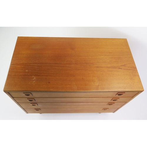 1061 - An Alfred Cox Teak Chest of Four Drawers, 1960's, 84(w)x44(d)x72(h)cm

Provenance _ see lot 1001