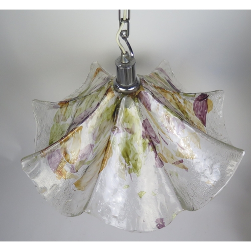 1068 - A 1970's Murano glass ceiling fitting, by La Murrina, of circular limpet shell-shaped outline, 56cm ... 