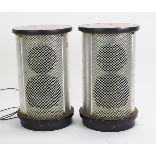 1083 - A pair of Jim Rogers Hi-Fi speakers, model No JR 149, of cylindrical form 38cm high.