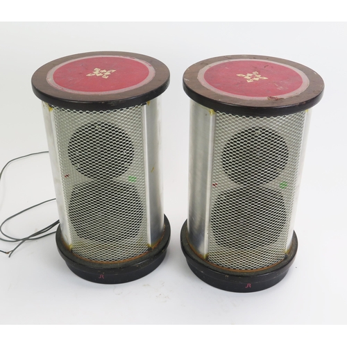 1083 - A pair of Jim Rogers Hi-Fi speakers, model No JR 149, of cylindrical form 38cm high.