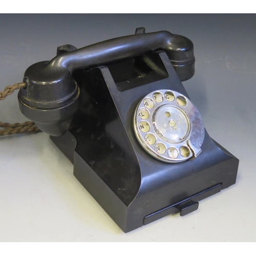 1093 - A GPO Model 332L telephone handset, in black Bakelite with sliding drawer to the base, circa 1950's ... 