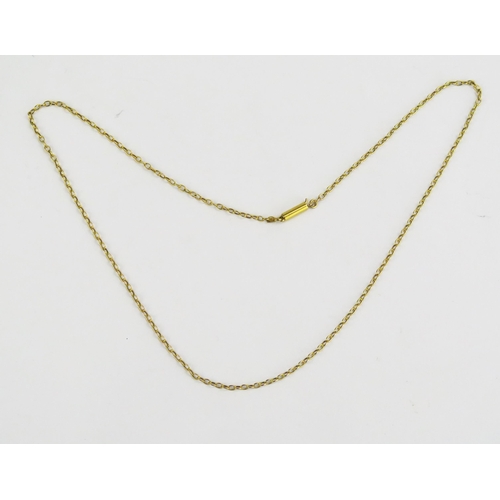 110 - An Antique 9ct Gold Chain with barrel clasp, 16