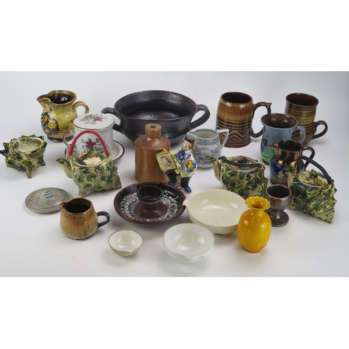 1140 - A mixed collection of assorted pottery wares, various makers, includes mugs dishes, tea set, bowls e... 