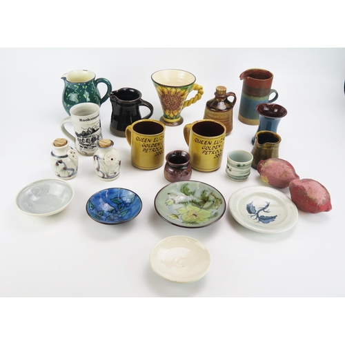 1144 - A collection of studio ceramics including Joss Pegden cornflower decorated mug, Robin Welch milk jug... 