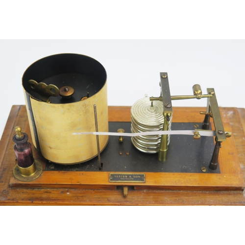 1183 - Yeates & Son, Dublin, an oak cased barograph, with seven tier vacuum and single recording arm, with ... 