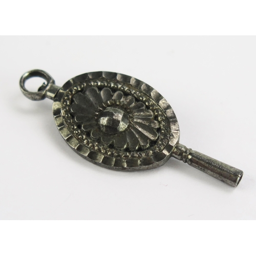 119 - A Georgian Cut Steel Pocket Watch Key, 38mm long