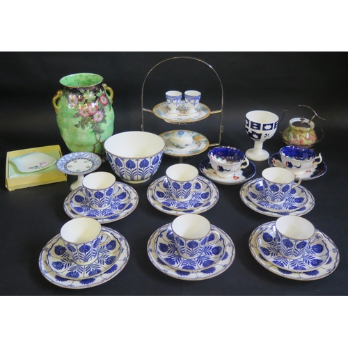 1213 - A mixed collection of ceramics, includes Maling lustre vase, Coalport 'Aster' pattern part tea servi... 