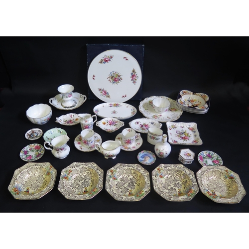 1217 - A collection of assorted ceramics including Royal Worcester cake plate, boxed, Minton and Coalport d... 