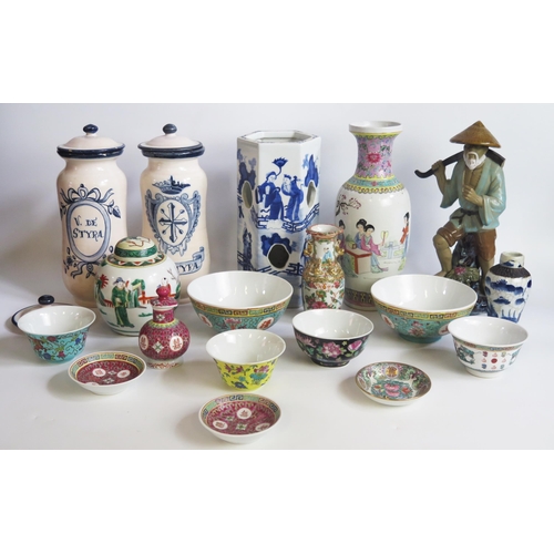 1228 - A collection of modern Chinese ceramics including ginger jars and covers, vases, figures etc.