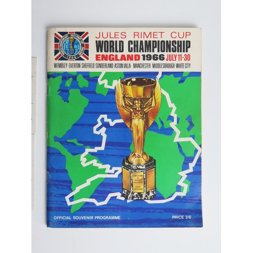 1297 - A 1966 Official World Cup Souvenir Programme, together with ticket stubs for Hillsborough, Eight Fin... 