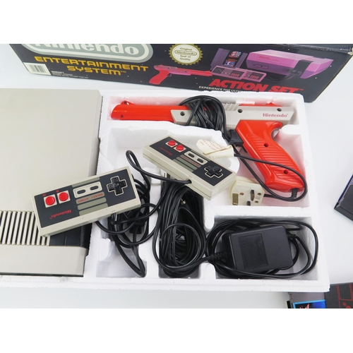 1357 - Nintendo Action Set NES Entertainment System with Super Mario Bros Duck Hunt, Super Off-Road, Termin... 