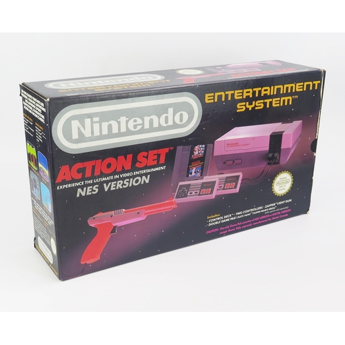 1357 - Nintendo Action Set NES Entertainment System with Super Mario Bros Duck Hunt, Super Off-Road, Termin... 