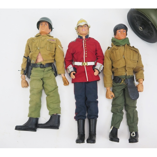 1360B - Action Man Group Including 1964 Palitoy and 1975 Habro Soldiers, Cherilea Sidecar and Barbie Mattel ... 