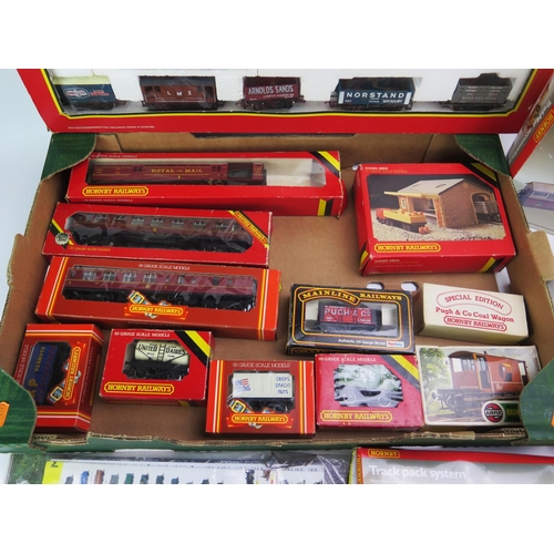 1366 - Hornby OO Gauge Collection including R784 Local Goods partial set, LMS Coaches, various rolling stoc... 