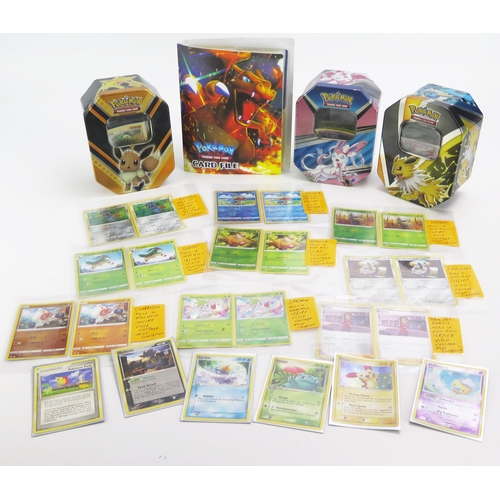 1368 - Pokémon Trading Cards Collection with card file and collector's tins