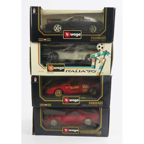 1379 - Burago Ferrari Collection, 1:18 Scale including F40, 456 GT, 348tb Evoluzione and Testarossa - excel... 