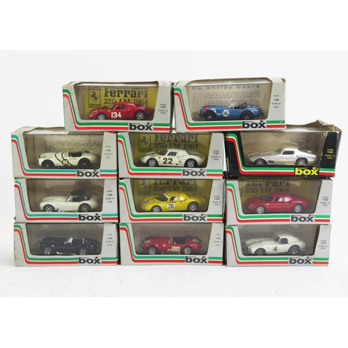 1384 - Model Box (Italy) 1:43 Scale Ferraris, and AC Shelby Cobras - mint or very near (apart from silver p... 