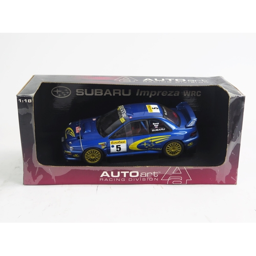 1385 - AutoArt 89992 Subaru Impreza WRC '99 R Burn/ R. Reid 1:18 Scale - mint or very near to in box (may n... 