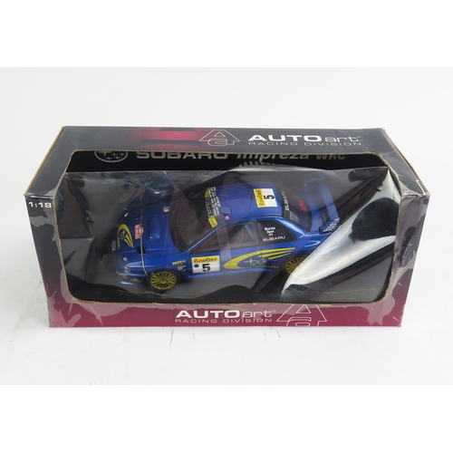 1385 - AutoArt 89992 Subaru Impreza WRC '99 R Burn/ R. Reid 1:18 Scale - mint or very near to in box (may n... 