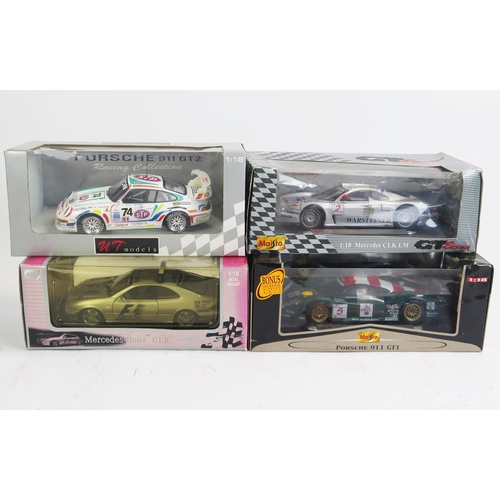 1387 - UT Models and Maisto Group of 1:18 Scale German Racing Cars including  721444 Porsche 911 GT2, Porsc... 