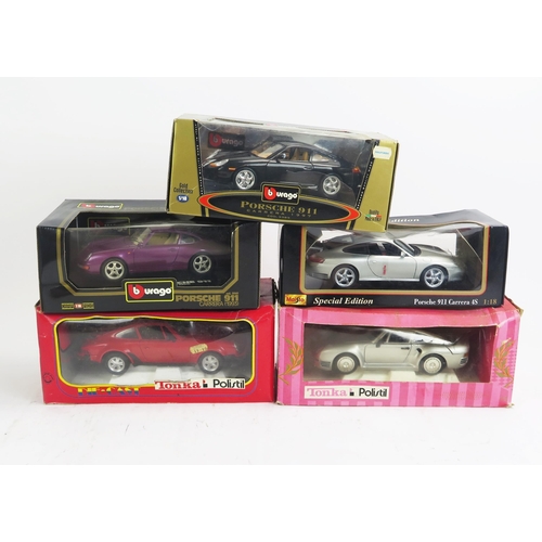 1391 - Maisto, Burago and Tonka Polistil 1:18 Scale Porsche Collection including Porsche 911 Carrera 4S, 91... 