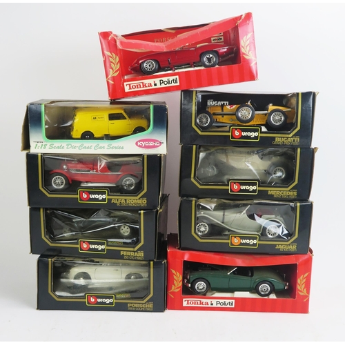 1393 - Kyosho, Burago and Tonka Polistil 1:18 and 1:16 Scale Model Collection including Mini Van AA, Alfa R... 