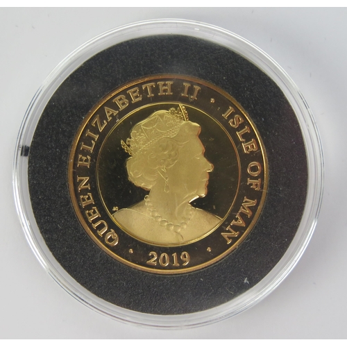 1404 - A 2019 Gold £2 Coin, Isle of Man, We Shall Never Surrender, 15.98g