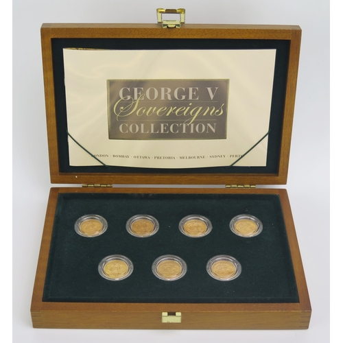 1409 - A Royal Mint George V Sovereigns Collection_1912 London, 1918 Bombay, 1911 Ottawa, 1926 Pretoria, 19... 