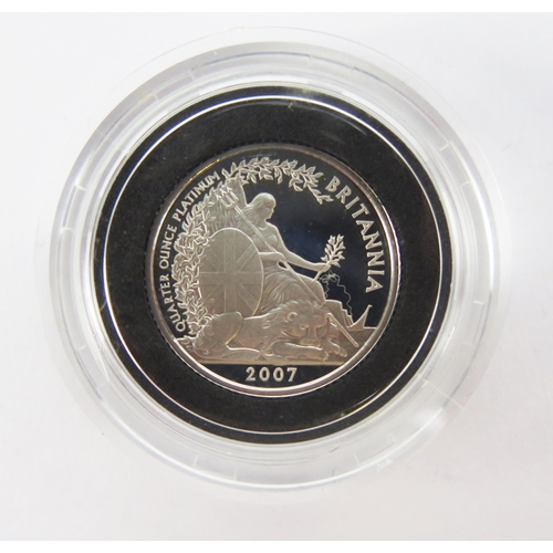 1413 - A Royal Mint 2007 Britannia £25 Platinum Proof Coin, 7.846g 99.95%. Boxed with COA no. 0118.